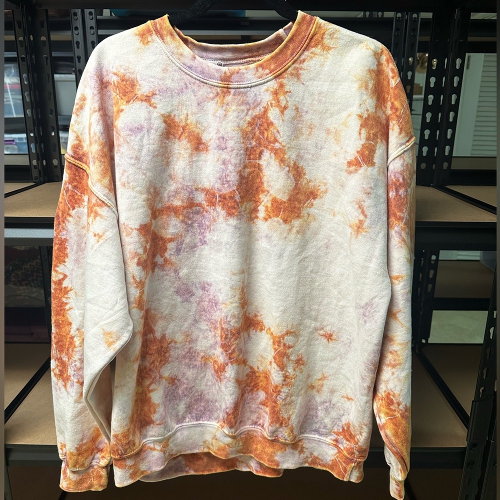 Urban Renewal Tie-Dye “Plant Me” Sweatshirt – Orange & Lavender – Size Large
